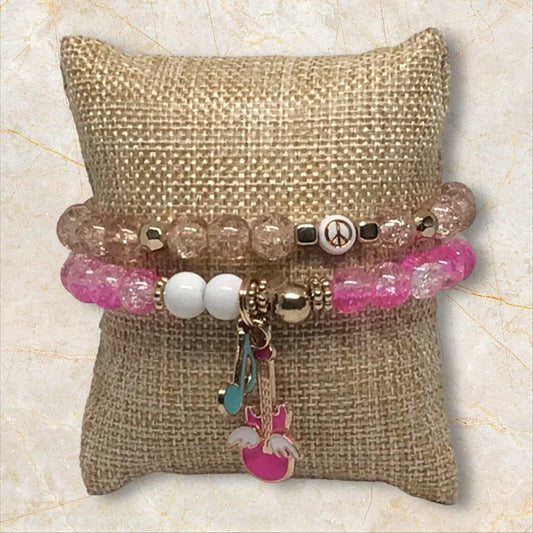 Glass Beads Bracelet Set | Throwback Handmade Jewelry - Distinct Designs