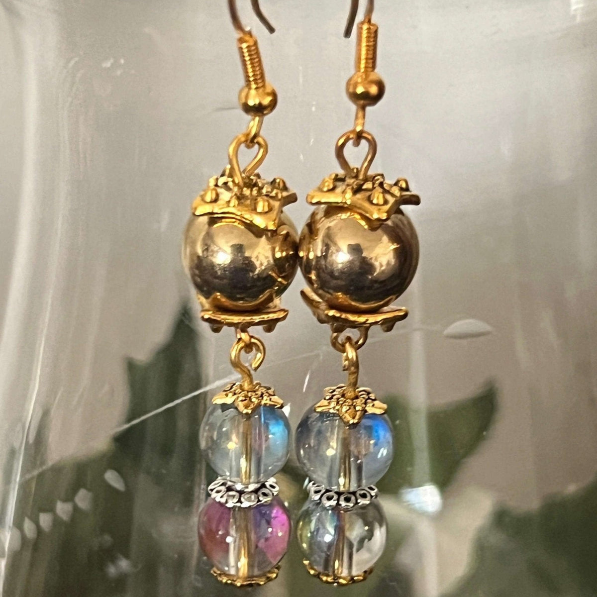 Glass Beads Dangle Earrings | Classic Vintage Handmade Jewelry - Distinct Designs