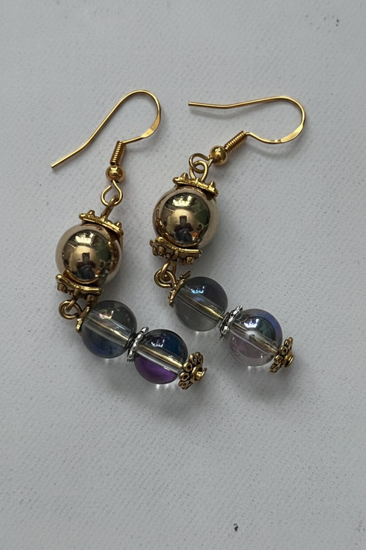 Glass Beads Dangle Earrings | Classic Vintage Handmade Jewelry - Distinct Designs