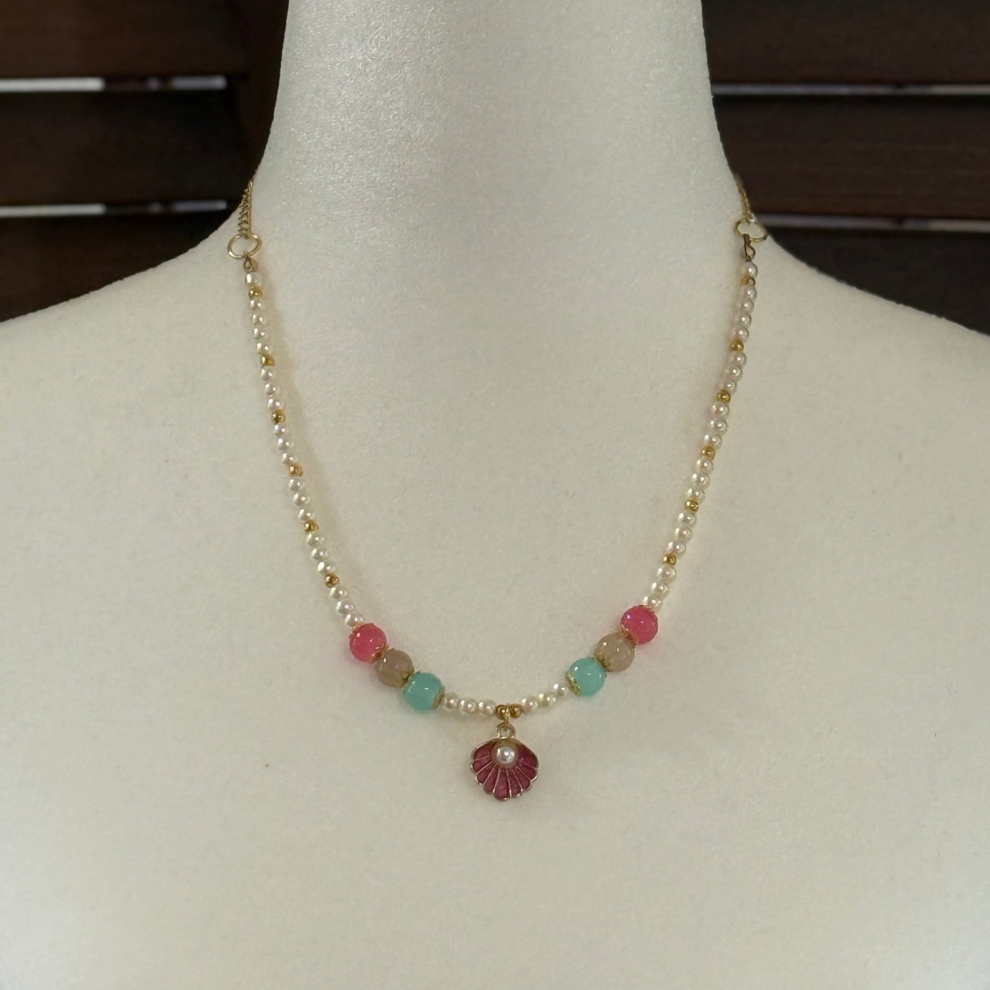 Glass Beads Necklace |Beachy Tropical Coastal Jewelry - Distinct Designs