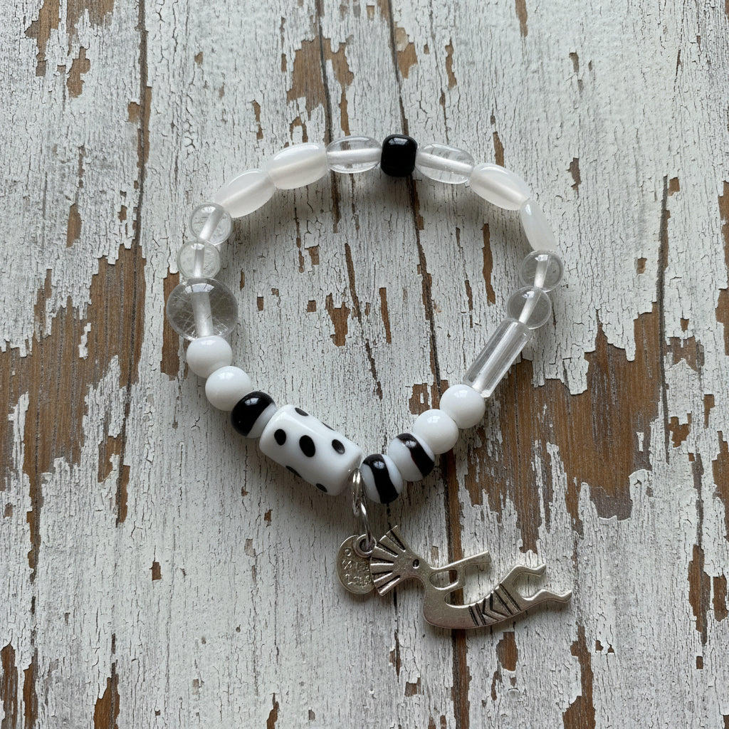 Glass Beads Stretch Bracelet Set | Bold Tribal Boho Handmade Jewelry - Distinct Designs