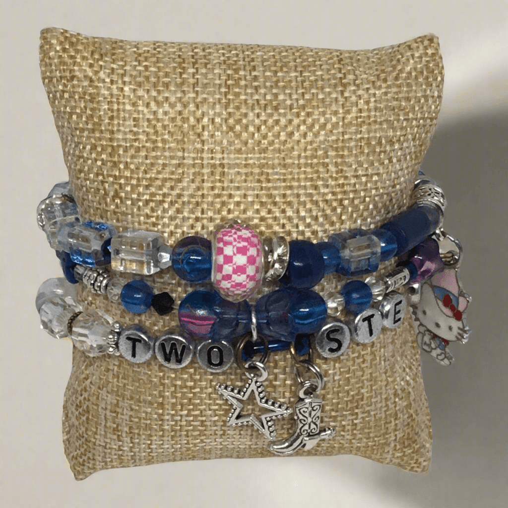 Glass Beads Western Charm Bracelet | Western Chic Handmade Jewelry - Distinct Designs