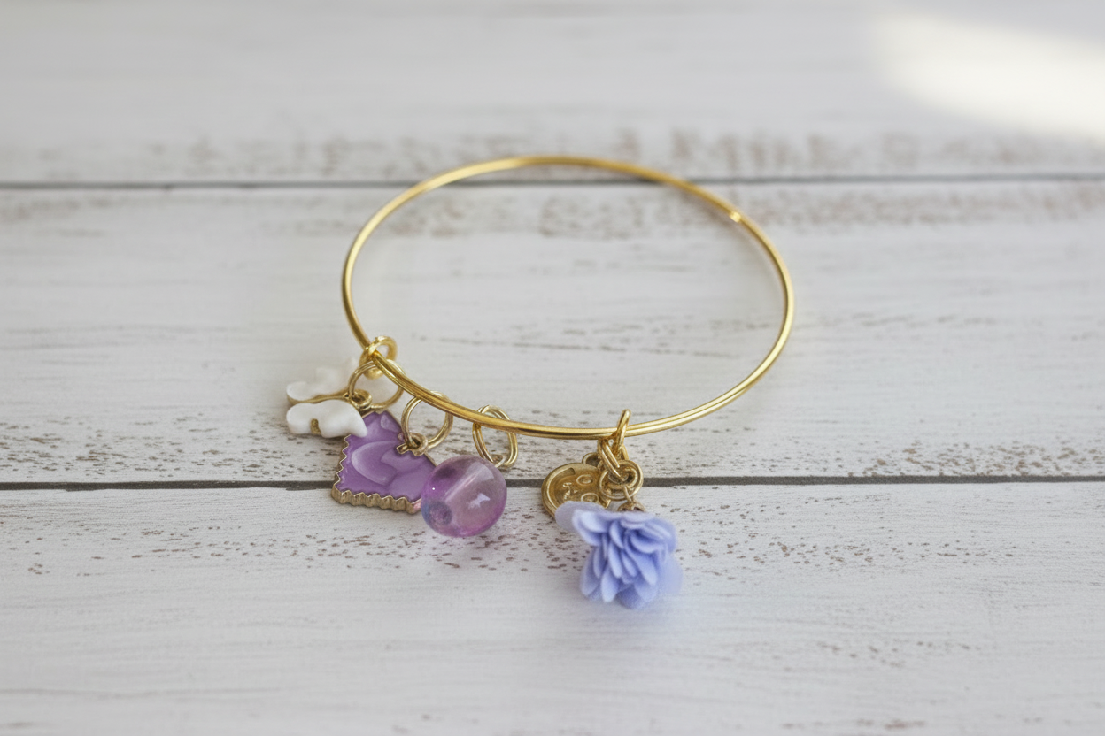 Glass Pearls & Porcelian Heart With A Floral Design | Porcelain Petals Handmade Jewelry Collection - Distinct Designs