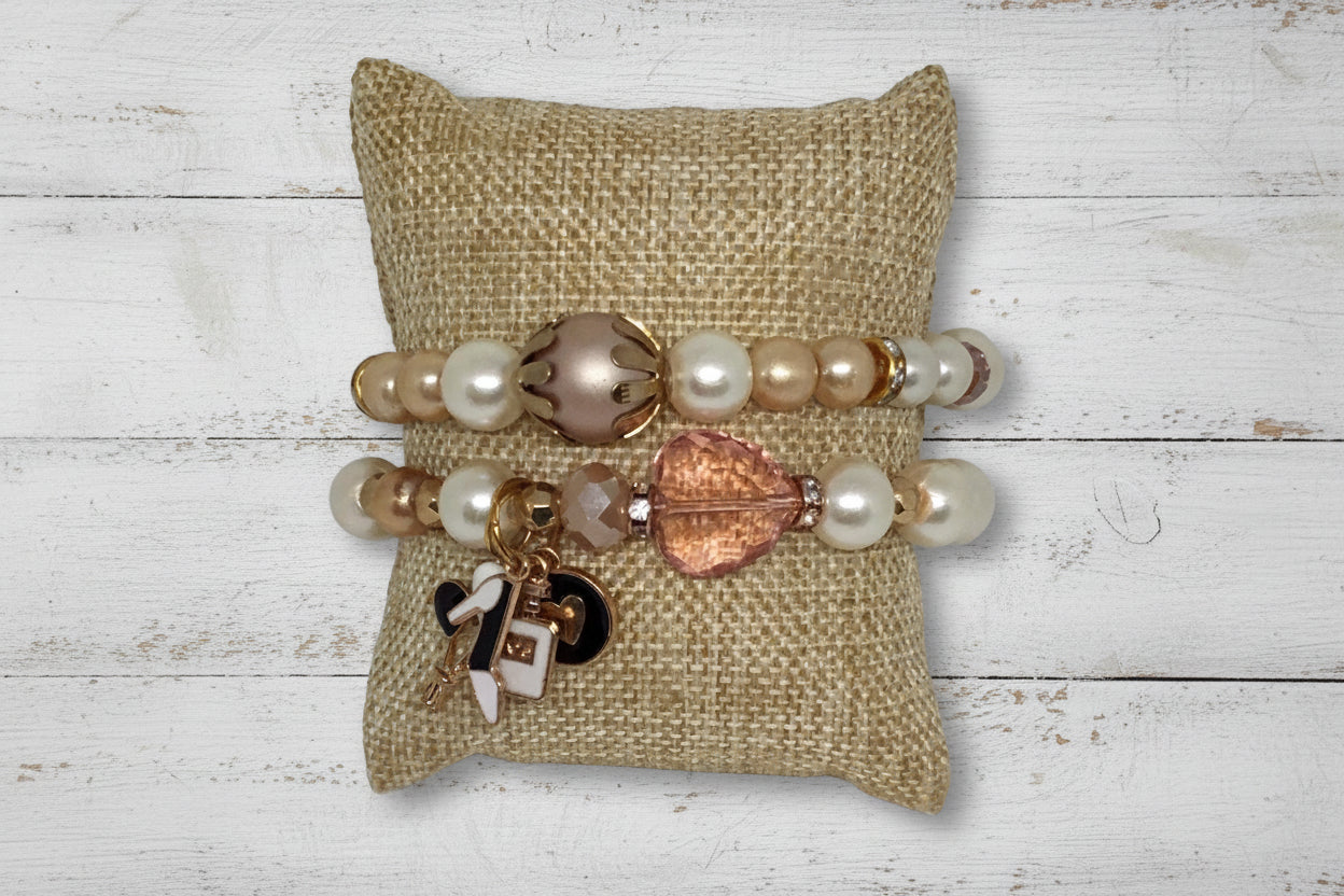 Golden Pearls Classy Bracelet Set - Classy Pearls - Distinct Designs
