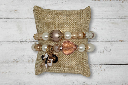 Golden Pearls Classy Bracelet Set - Classy Pearls - Distinct Designs