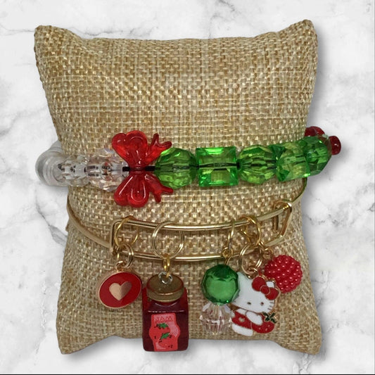 Jam Hello Kitty Stretch and Charm Bangle Unique Bracelet Set - Distinct Designs