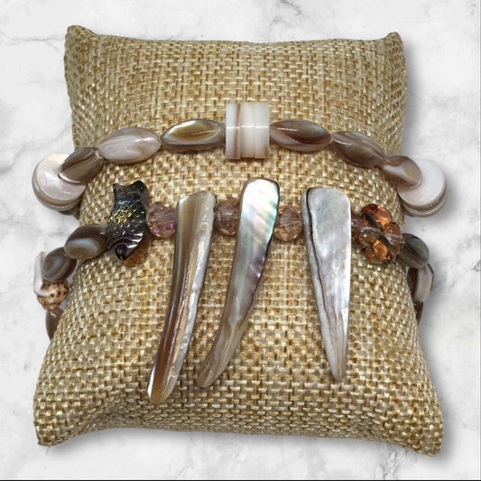 Chesapeake Bay | Natural Shell Stretch Bracelet Set - Distinct Designs