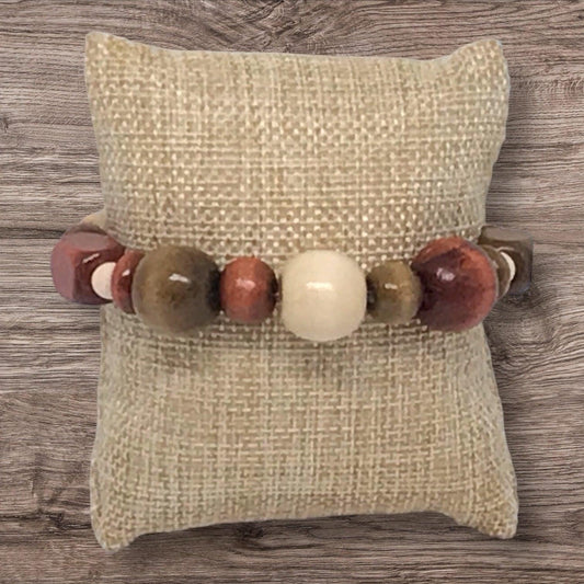 Dusty Trails | Western Stretch Wooden Bead Bracelet - Distinct Designs
