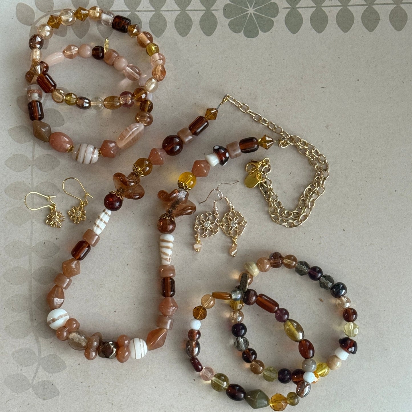 Lampwork Glass Beaded Bracelet Set | Boho Chic Handmade Jewelry - Distinct Designs