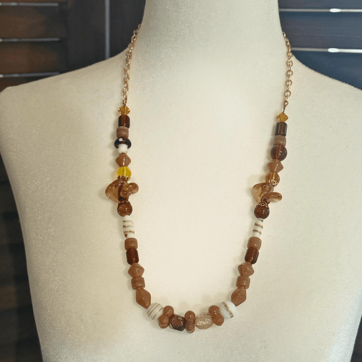 Lampwork Glass Beaded Necklace | Woodland Handmade Jewelry - Distinct Designs