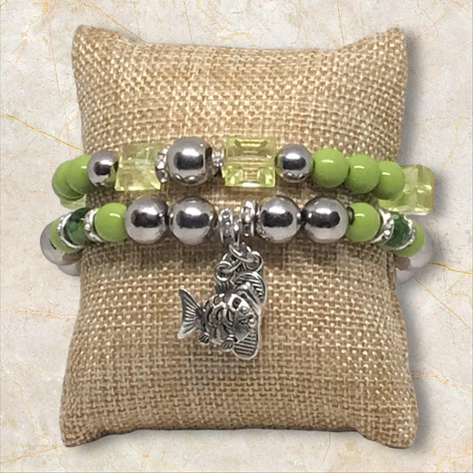 Mellow Moss Bracelet Set - Cool & Beachy Vibes - Distinct Designs