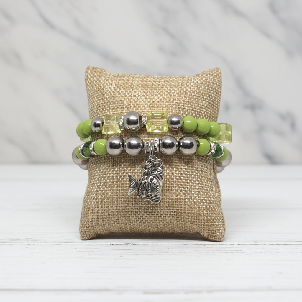 Mellow Moss Bracelet Set - Cool & Beachy Vibes - Distinct Designs