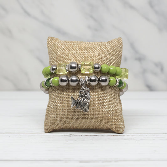 Mellow Moss Bracelet Set - Cool & Beachy Vibes - Distinct Designs