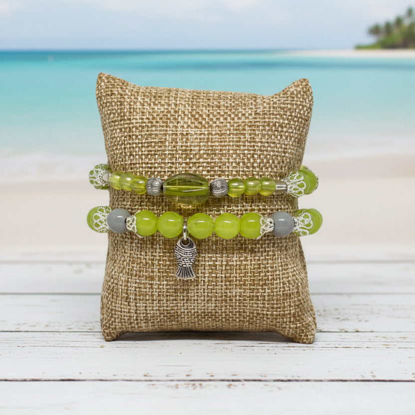 Mixed Media Beaded Bracelet Set | Coastal Landing Handmade Jewelry - Distinct Designs
