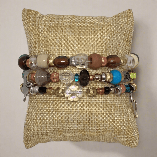Mixed Media Beaded Bracelet Set | Color Friendship Handmade Jewelry - Distinct Designs