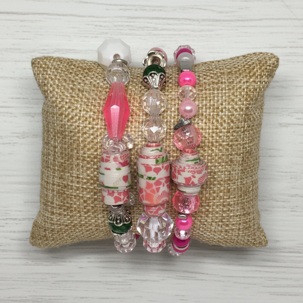 Mixed Media Beaded Bracelet Set | Colorful Friendship Handmade Jewelry - Distinct Designs