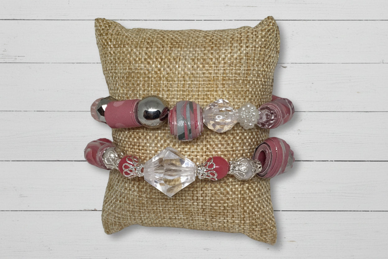 Mixed Media Bracelet Set | Classic Elegance Handmade Jewelry - Distinct Designs