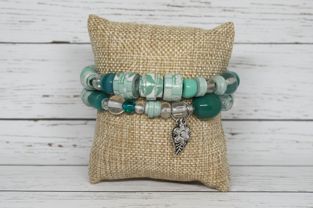 Mixed Media Bracelet Set | Nature - Inspired Elegance Handmade Jewelry - Distinct Designs