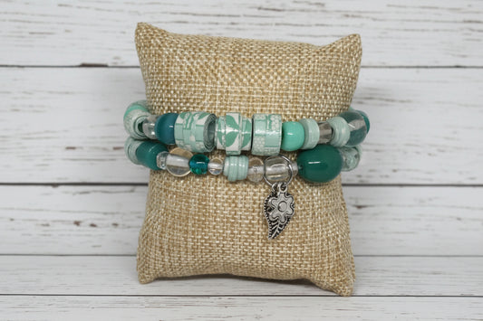 Mixed Media Bracelet Set | Nature - Inspired Elegance Handmade Jewelry - Distinct Designs