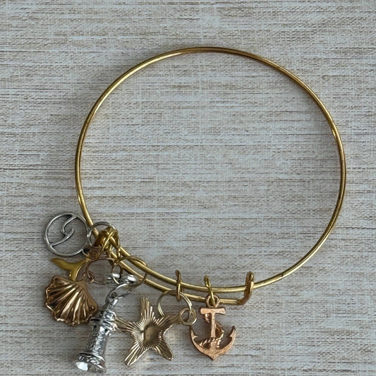 Mixed Media Coastal Stretch Bracelet Set | Island Spirit Handmade Jewelry - Distinct Designs