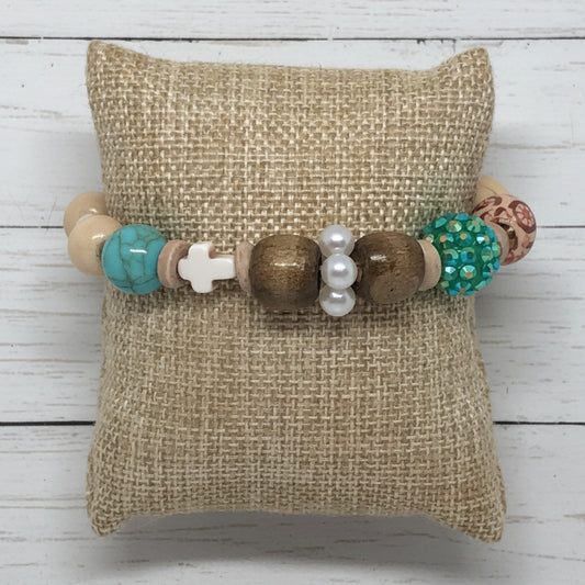 Mixed Media Eclectic Beaded Bracelet | Western Chic Handmade Jewelry - Distinct Designs