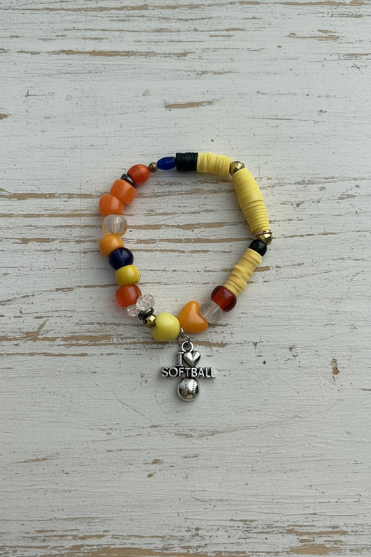 Mixed Media Softball Friendship Bracelet Set | Sporty Chic Handmade Jewelry - Distinct Designs