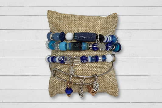 MIxed Media Stretch & Bangle Bracelets | Zodiac Charmed Handmade Jewelry - Distinct Designs