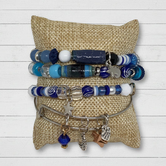 MIxed Media Stretch & Bangle Bracelets | Zodiac Charmed Handmade Jewelry - Distinct Designs