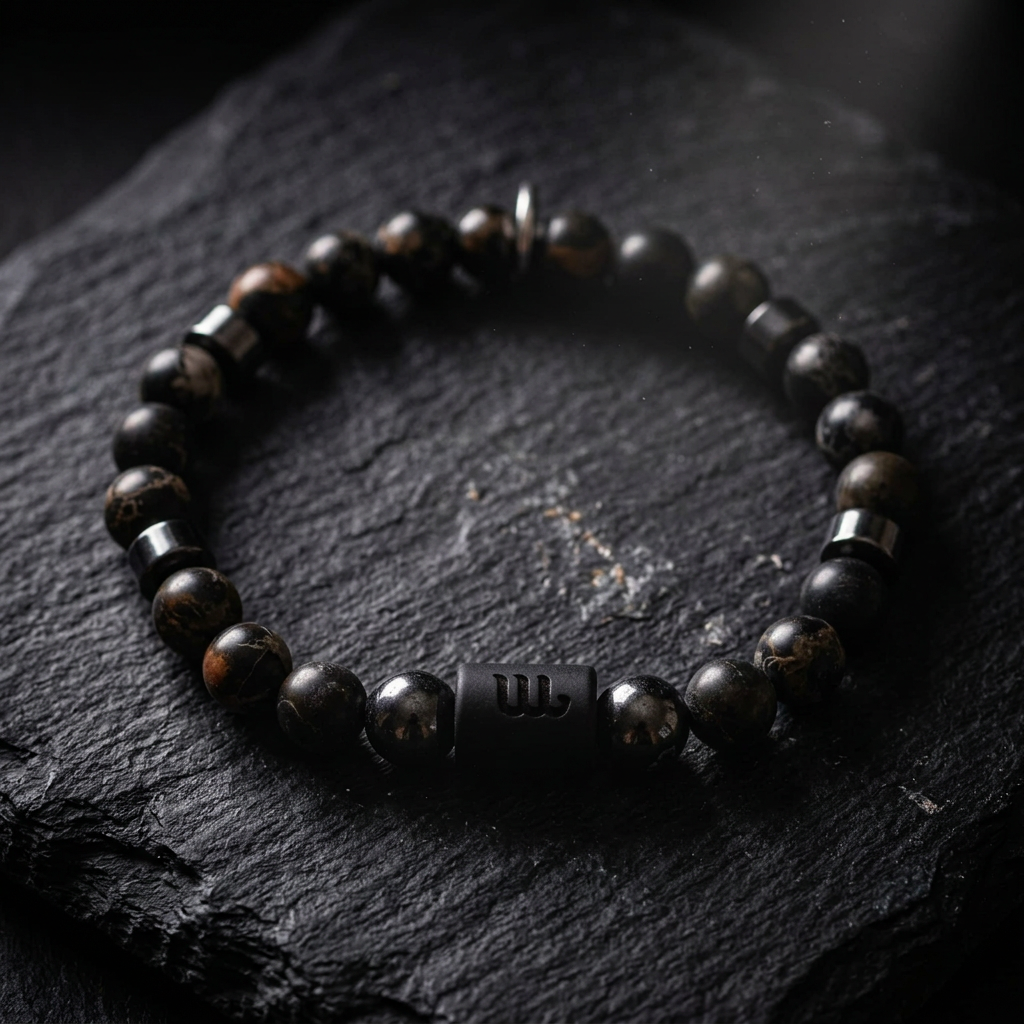 Natural Gemstone Beaded Stretch Bracelet | Celestial Shadows Handmade Jewelry - Distinct Designs