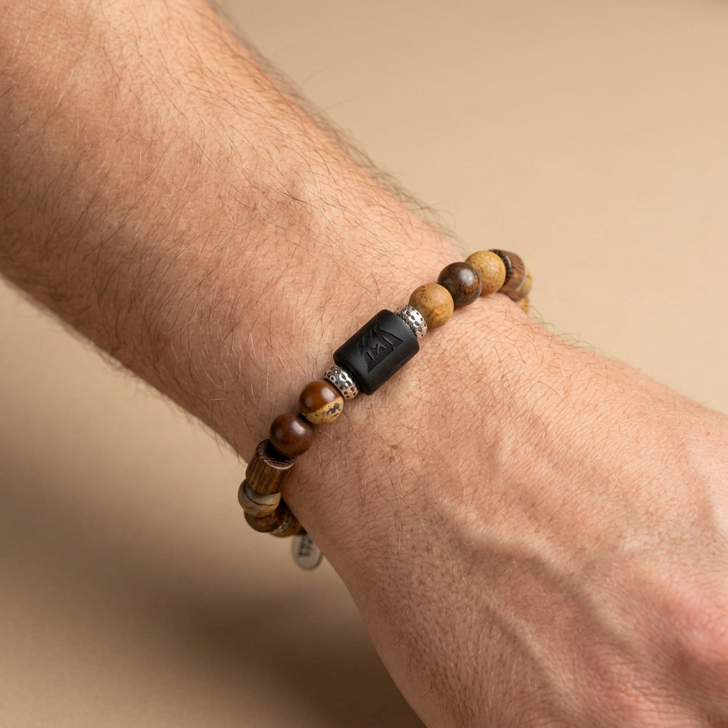 Natural Gemstone Beaded Stretch Bracelet | Celestial Shadows Handmade Jewelry - Distinct Designs