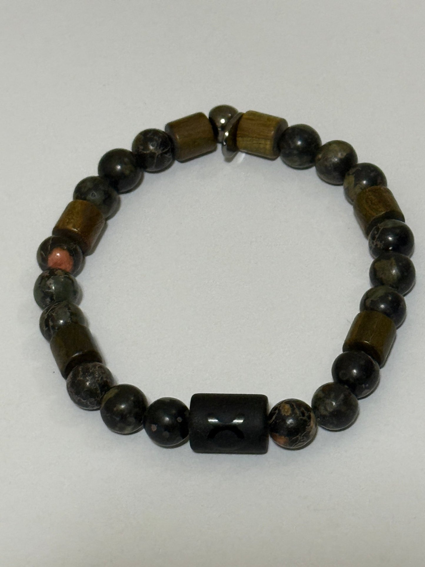 Natural Gemstone Beaded Stretch Bracelet | Celestial Shadows Handmade Jewelry - Distinct Designs