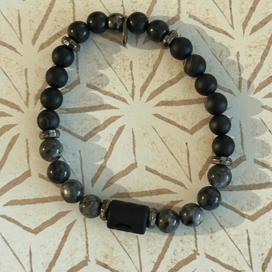 Natural Gemstone Beaded Stretch Bracelet | Celestial Shadows Handmade Jewelry - Distinct Designs