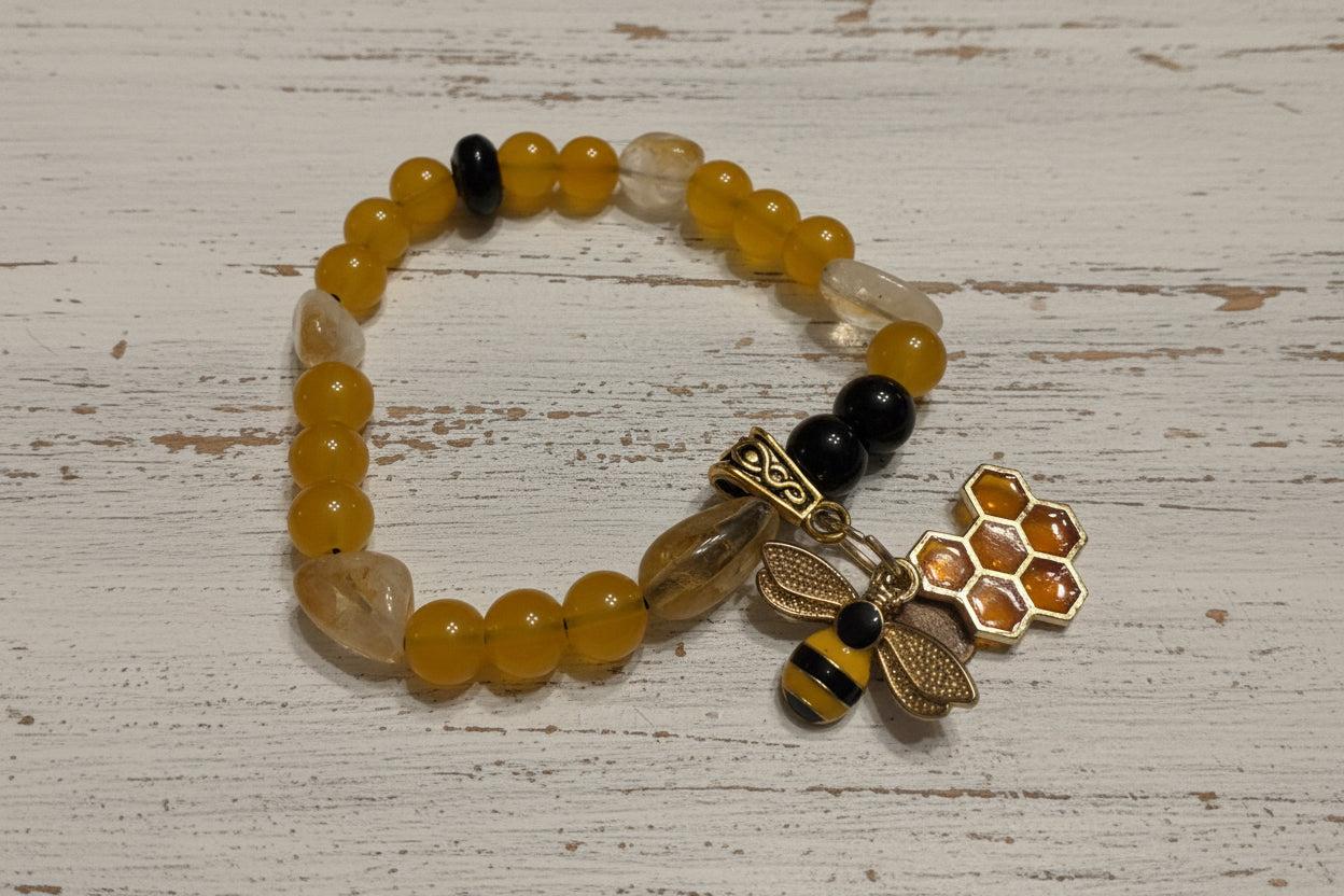 Natural Gemstone Beaded Stretch Bracelet | Nature - Inspired Handmade Jewelry - Distinct Designs