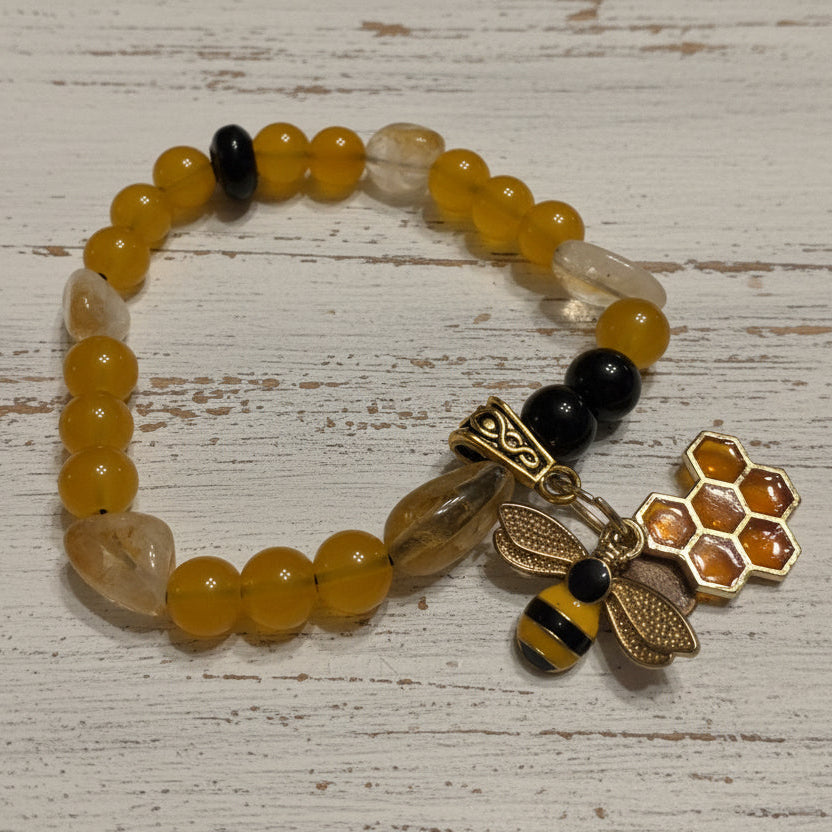 Natural Gemstone Beaded Stretch Bracelet | Nature - Inspired Handmade Jewelry - Distinct Designs