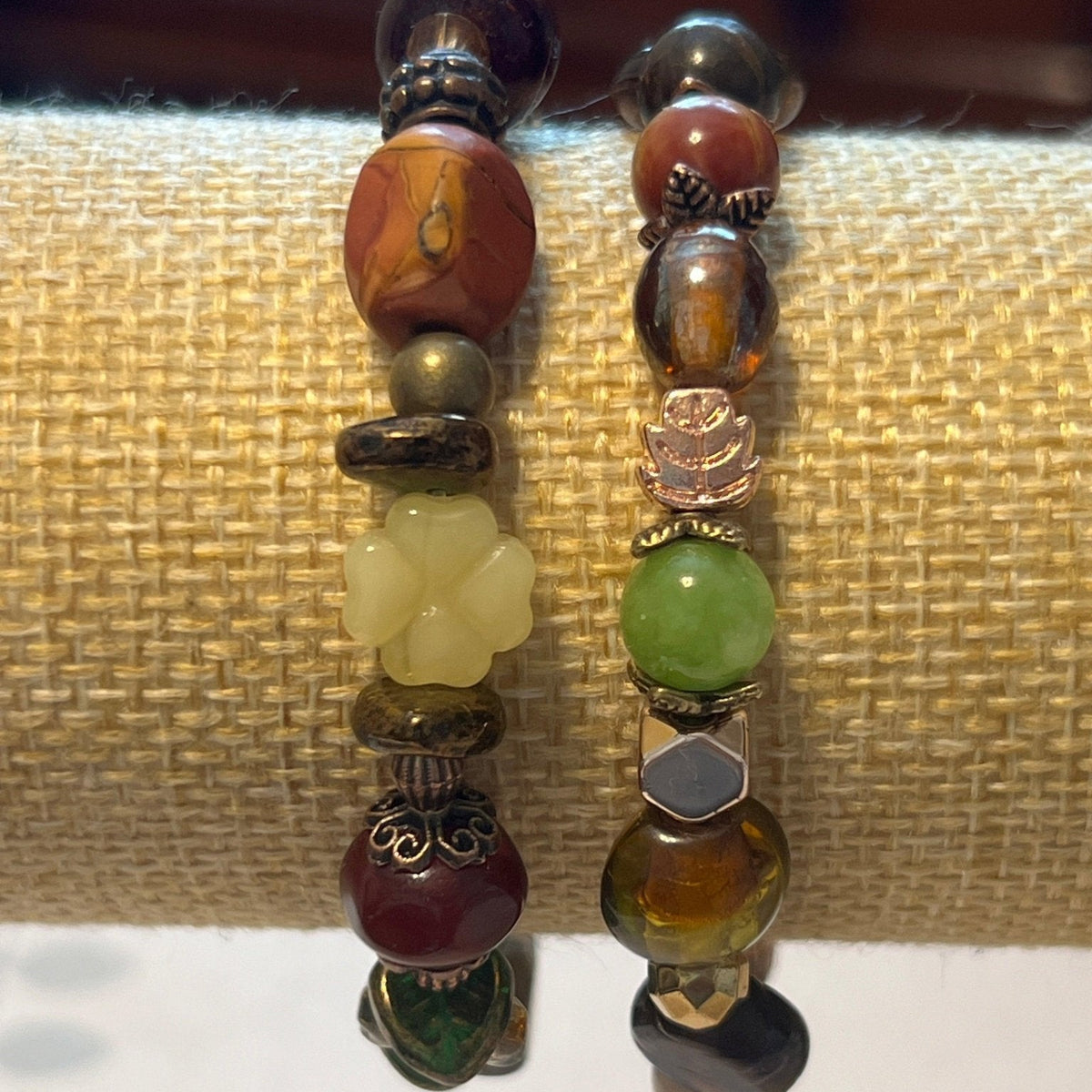 Natural Stone Beaded Stretch Bracelet Set | Nature - Inspired Elegance Handmade Jewelry - Distinct Designs