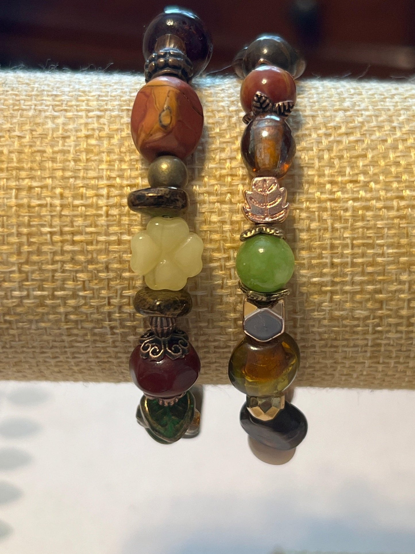 Natural Stone Beaded Stretch Bracelet Set | Nature - Inspired Elegance Handmade Jewelry - Distinct Designs
