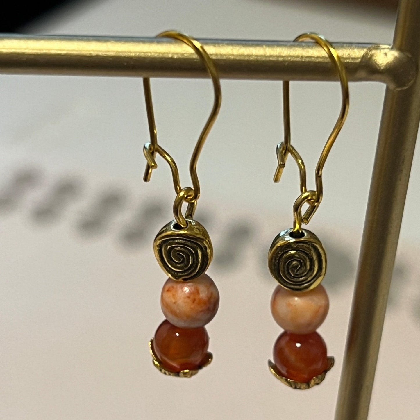 Natural Stone Dangle Earrings | Nature - Inspired Elegance Handmade Jewelry - Distinct Designs