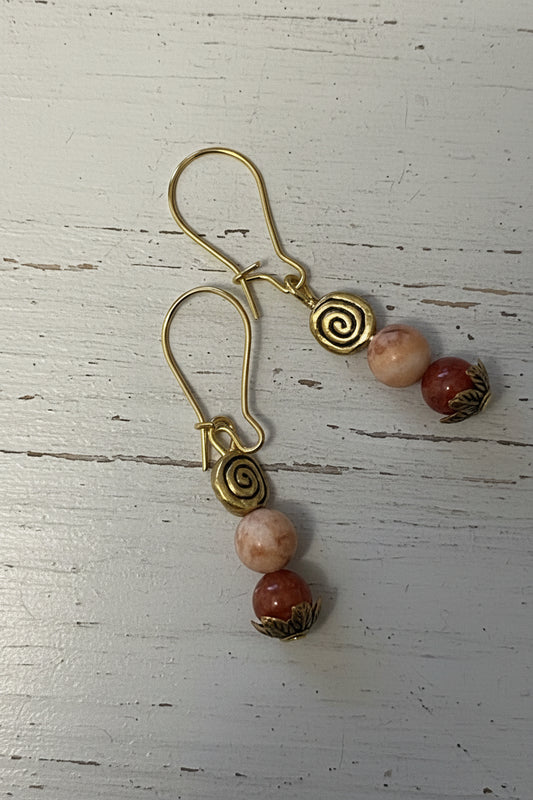 Natural Stone Dangle Earrings | Nature - Inspired Elegance Handmade Jewelry - Distinct Designs