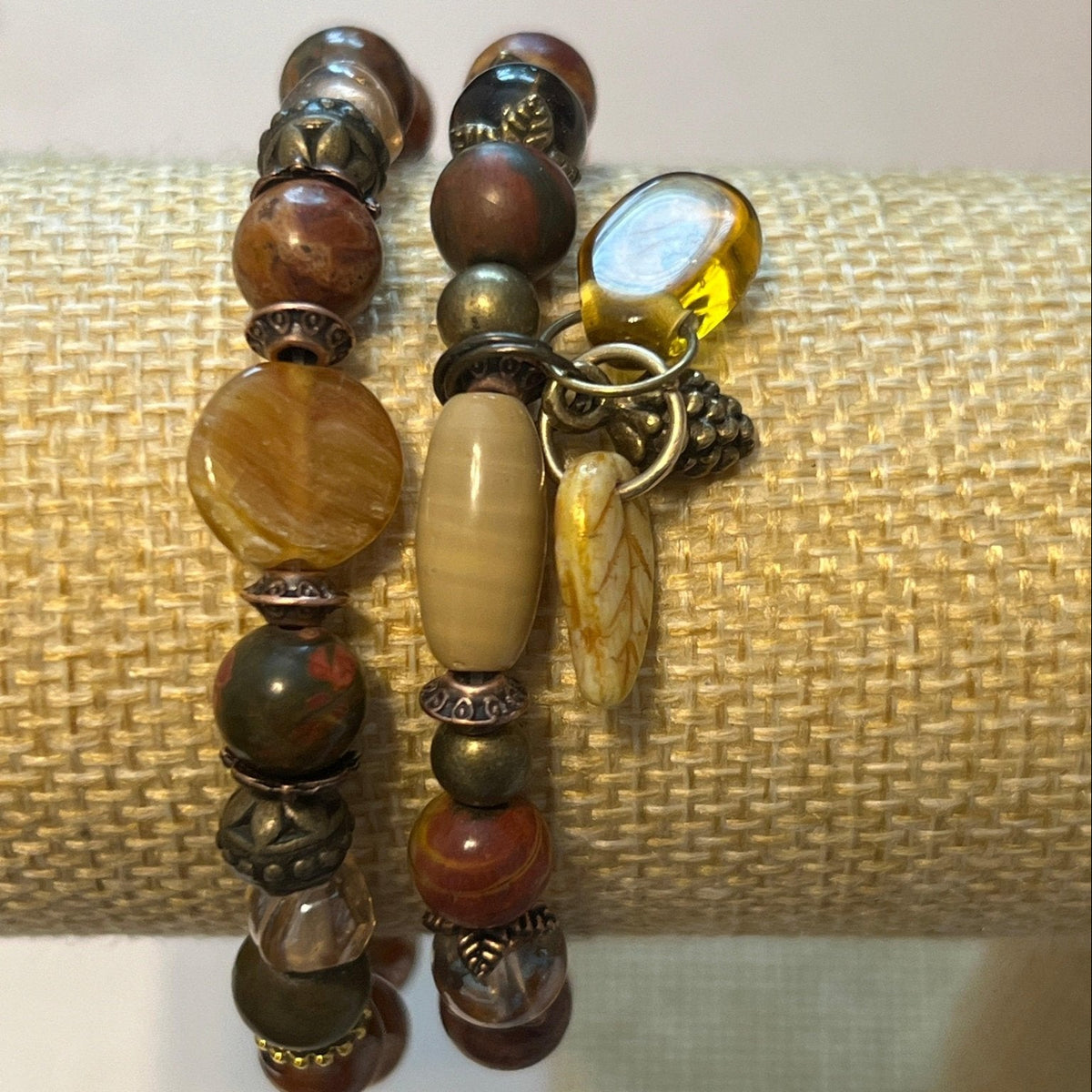 Natural Stones Beaded Bracelet Set | Nature - Inspired Elegance Handmade Jewelry - Distinct Designs