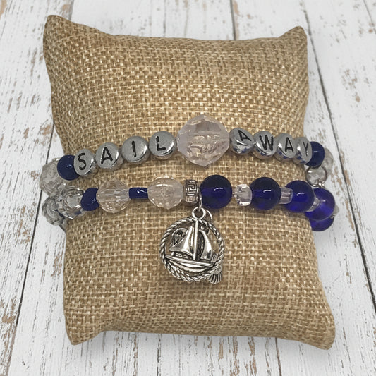 Nautical Inspo Beaded Stretch Bracelet Set | Coastal Landing - Distinct Designs