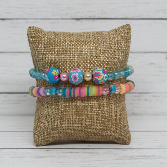 Pastel Clay Beaded Friendship Bracelet Set | Boho Chic Handmade Jewelry - Distinct Designs