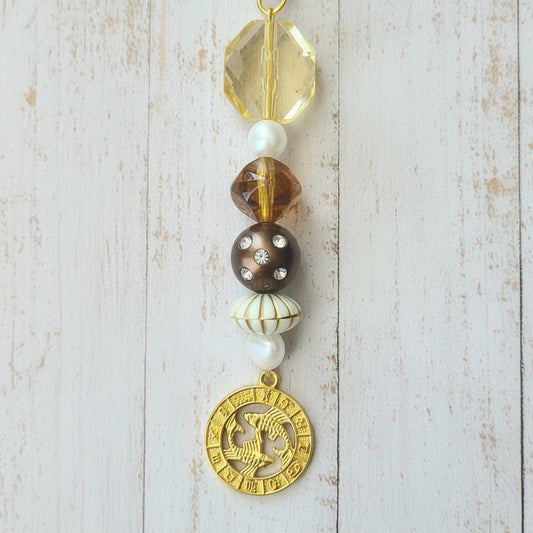 Pisces Beaded Bag Charm | Boho Chic Keychain Accessory - Distinct Designs