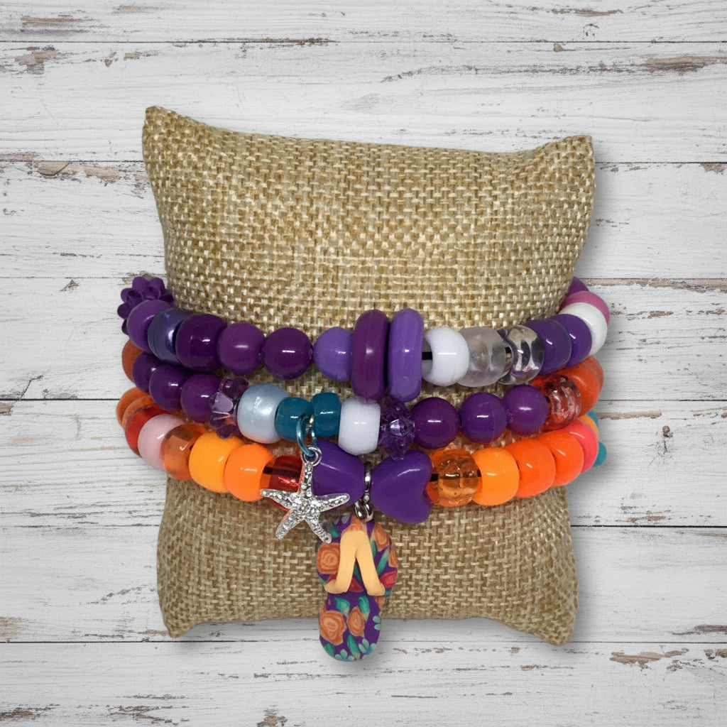 Pony Beads Bracelet Set | Colorful Beaded Handmade Jewelry - Distinct Designs