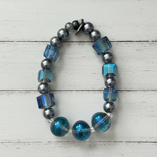 Sparkly Beaded Irredescant Glass Bracelet | Classic Elegance Handmade Jewelry - Distinct Designs
