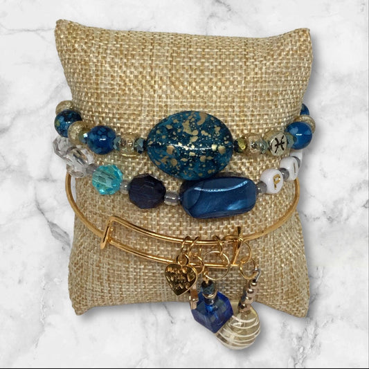 Stainless Steel and Stretch Bracelets | Zodiac Charmed Handmade Jewelry - Distinct Designs