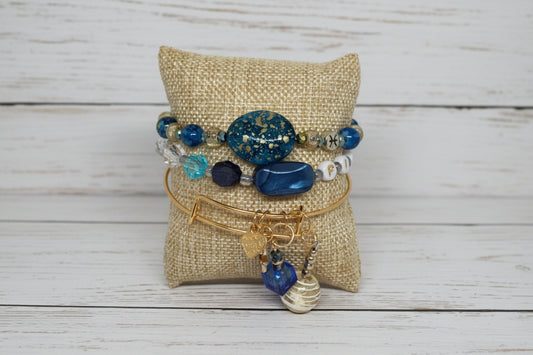 Stainless Steel and Stretch Bracelets | Zodiac Charmed Handmade Jewelry - Distinct Designs