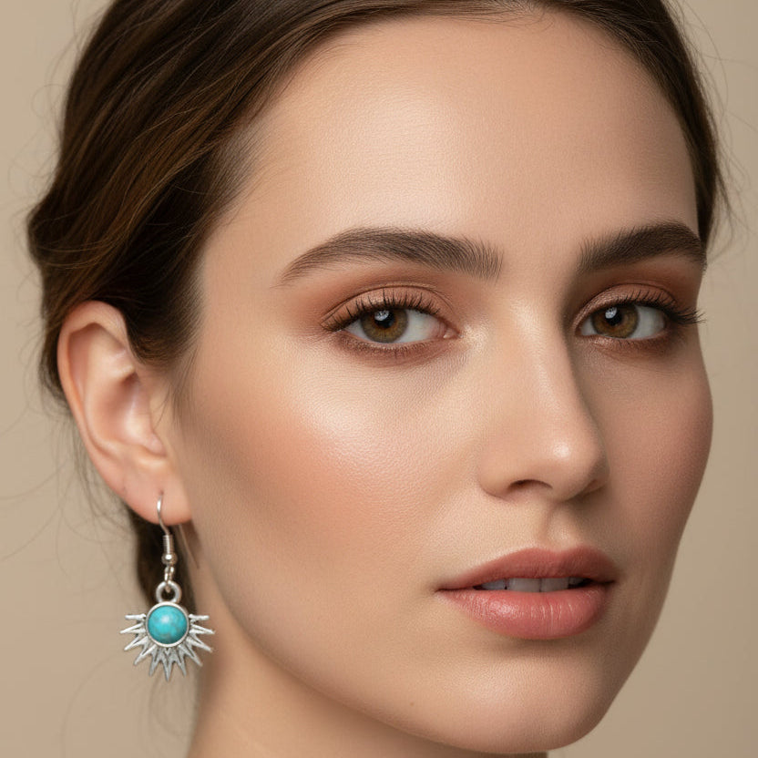 Turquoise Sunrise Earrings | Southern Faux Turquoise Dangles - Distinct Designs