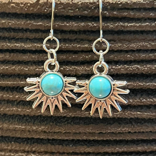Turquoise Sunrise Earrings | Southern Faux Turquoise Dangles - Distinct Designs