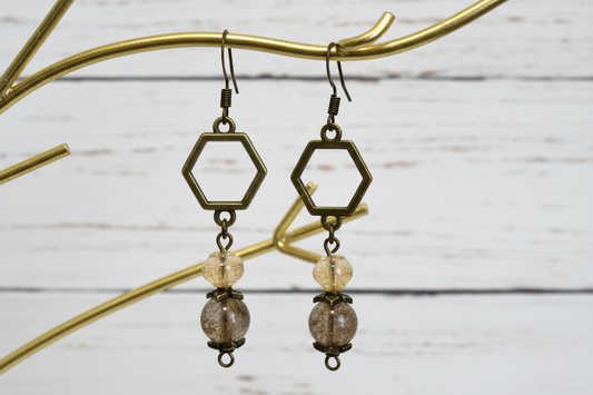 Vintage Inspired Glass Beads Dangle Earrings | Boho Charm & Nature - Inspired Elegance - Distinct Designs