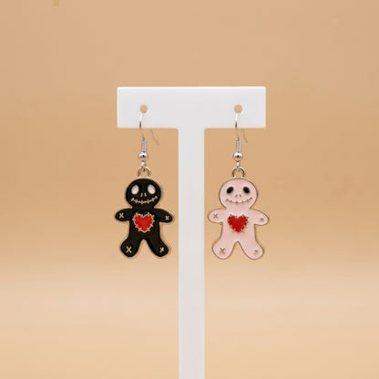 Stitched With Love Mismatched Gothic Doll Dangle Earrings Kawaii Goth Emo Alt
